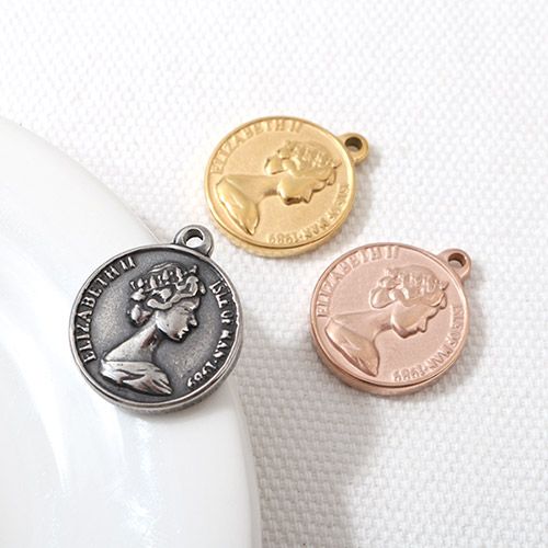 비즈아이 [8-085-09]써지컬스틸 펜던트 엘리자베스원 18mm ,1개 : 비즈아이스토어