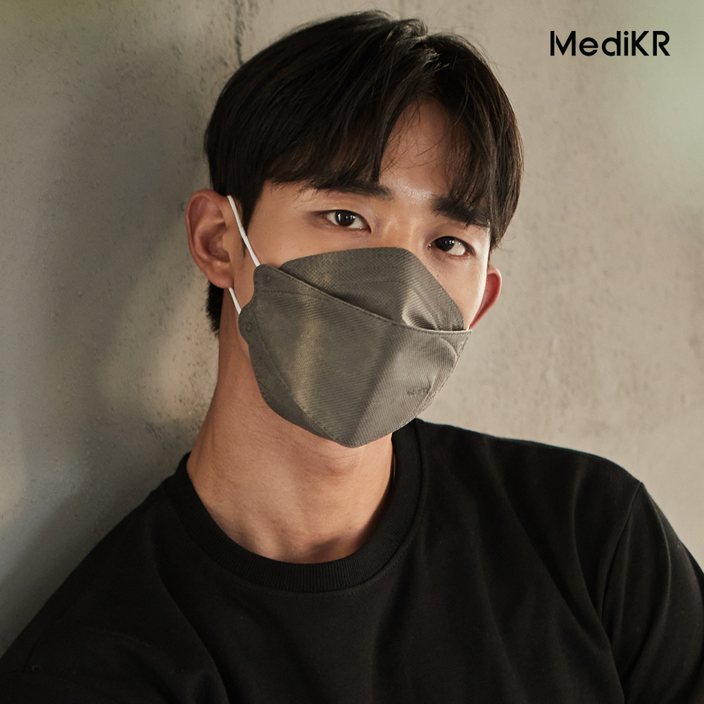 메디케이알 케어핏 입체형 KF94 대형 100매 황사마스크 멜랑블랙