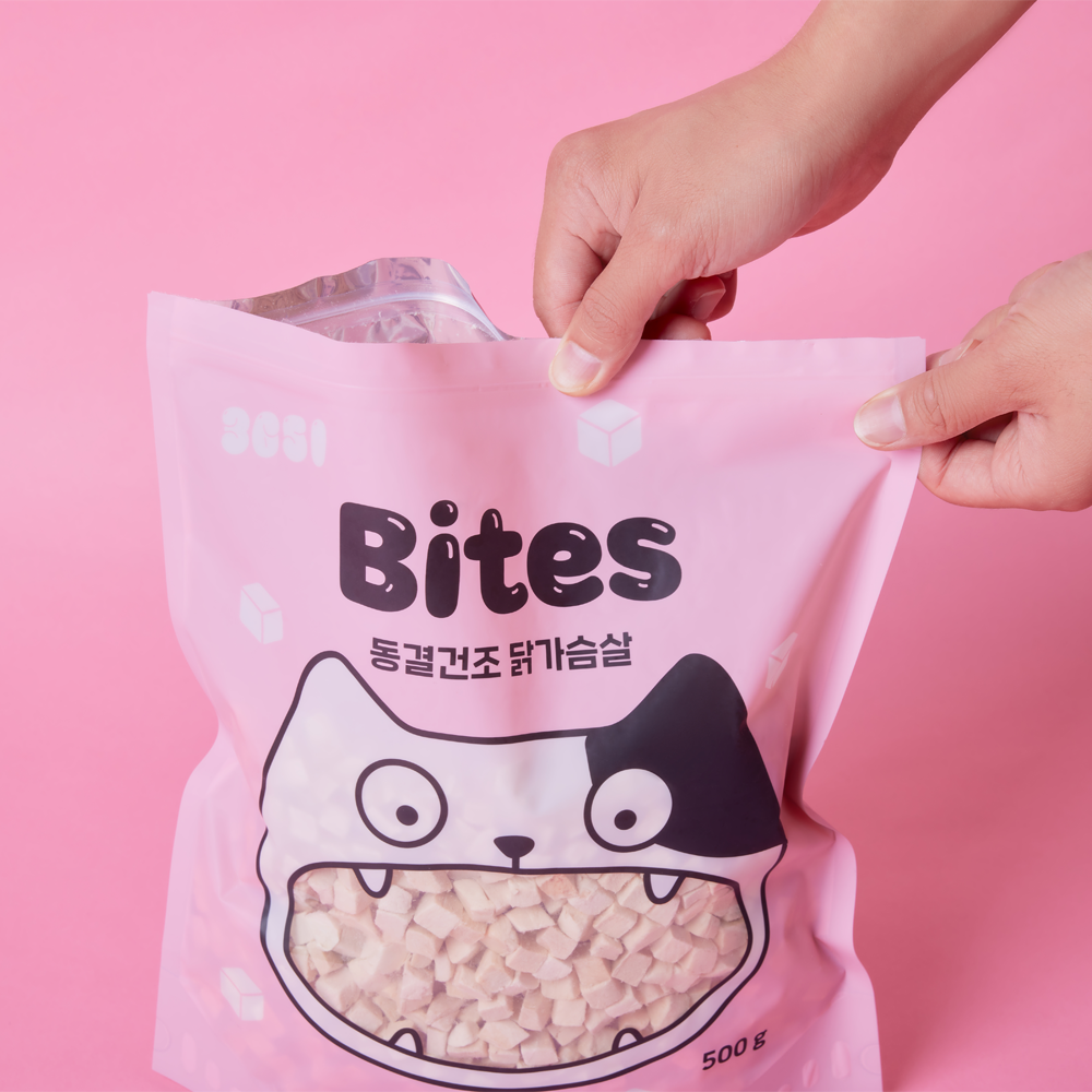 3651 바이츠 동결건조 대용량 고양이 트릿 간식 닭가슴살, 500g, 1개