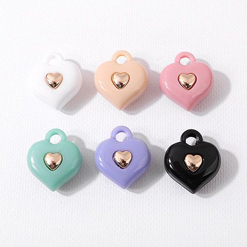 비즈아이 [4926-03]아크릴펜던트 레진하트앤하트 15x17mm ,1개 : 비즈아이스토어