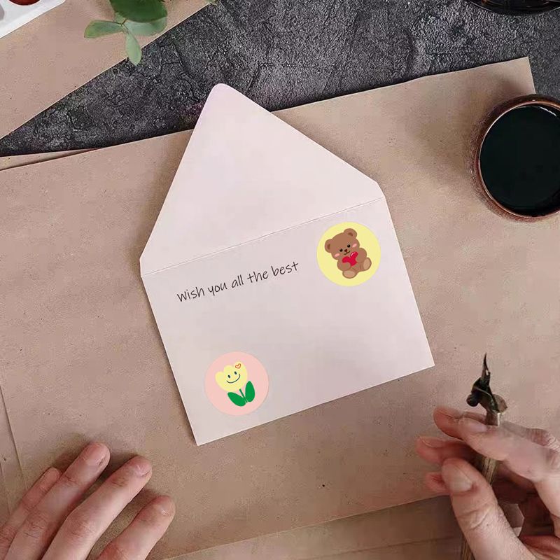 답례품 데코 다꾸 감사 스티커 땡큐 선물 포장 생일 어린이집 구디백 원형 실링 제작 - 상세 이미지 3