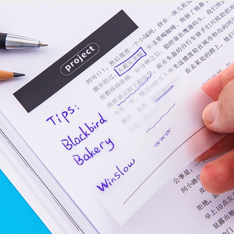 점착 반투명 메모지 투명 포스트 떡 메모장 잇 접착 필름 귀여운 스티커 인덱스 필기 - 상세 이미지 4