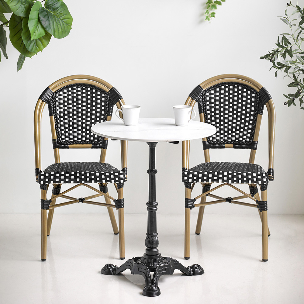 비스트로 프렌치 테라스 야외 야외용 철제 식당 카페 라탄 의자 체어