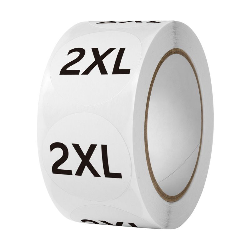 의류 사이즈 스티커 옷 S M L XS 3XL 화이트 원형 흰색 롤 라벨 제작 넘버링 - 상세 이미지 5