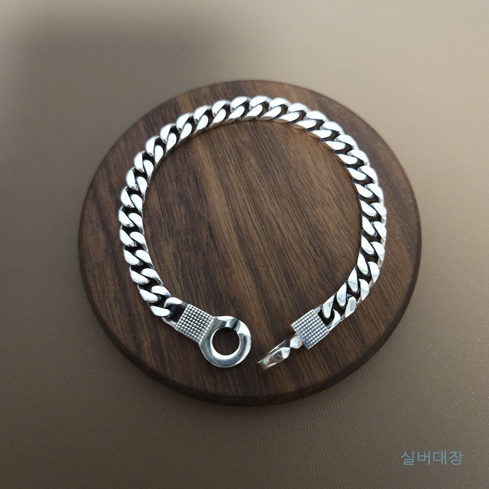 6mm 실버 925 심플 체인 남성 여자 힙합 패션 레이어드 은 팔찌 - 상세 이미지 4