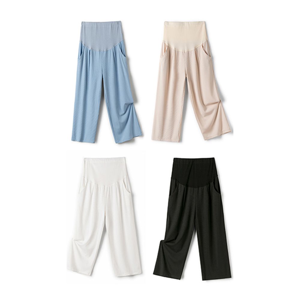 M-2XL 임산부 바지 임부복 빅사이즈 팬츠 9부 편한 봄 여름 가을 면 하의 만삭 임부 - 상품 이미지