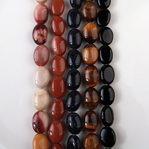 비즈아이 [5544-03]원석 볼륨오벌 10x14mm 천연석 ,반줄(약14개) : 비즈아이스토어