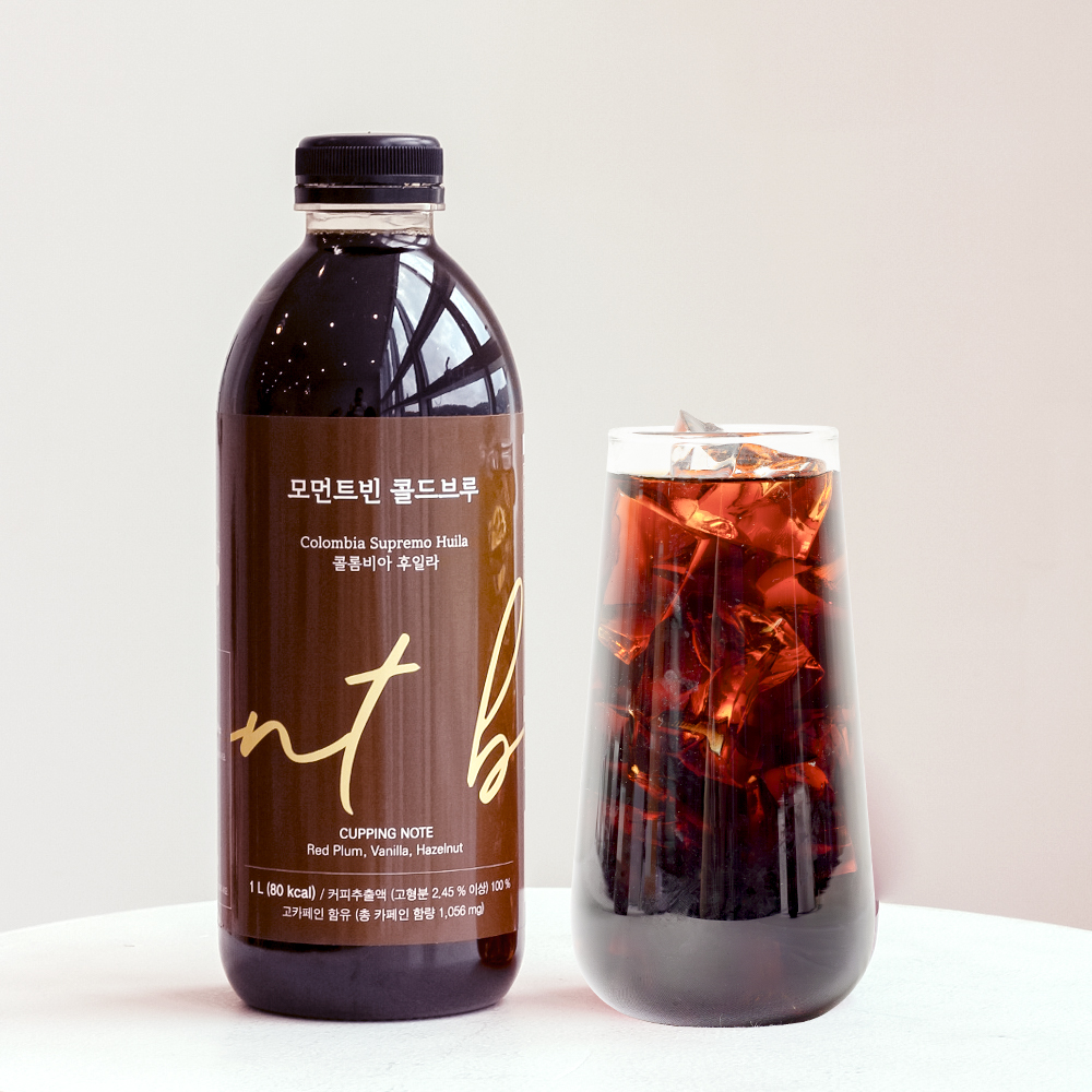 모먼트빈 더치커피 1L 콜롬비아 후일라 콜드브루 원액 액상 커피 선물 답례품