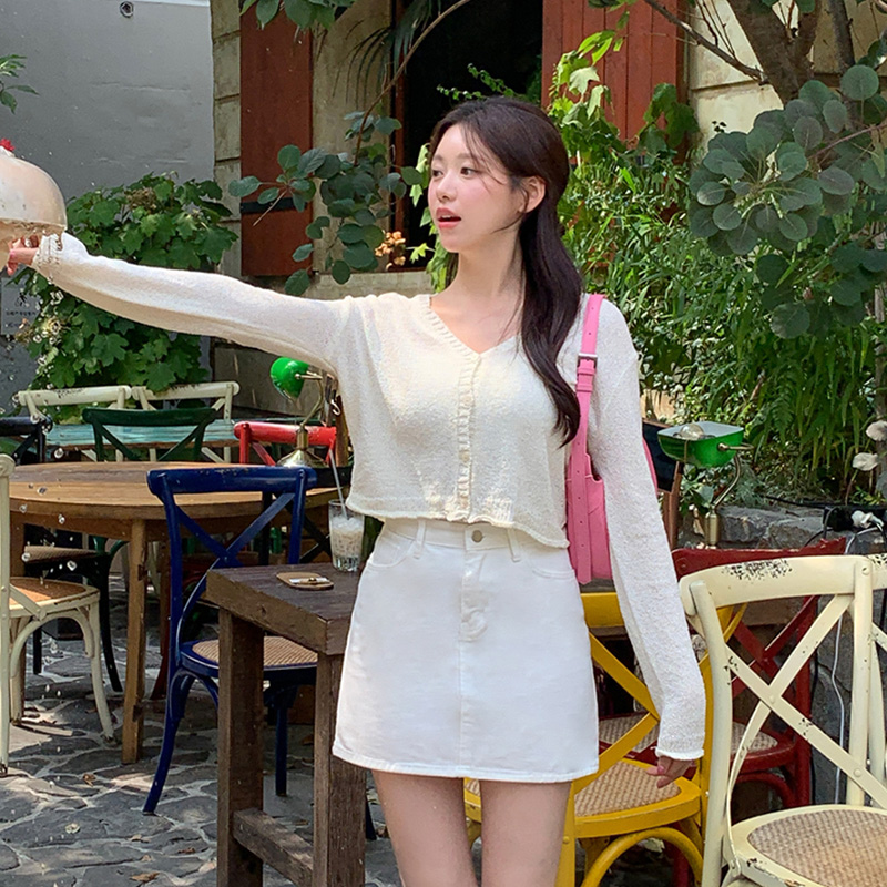 네르아 브이넥 크롭 가디건 cd2907 - 상세 이미지 2