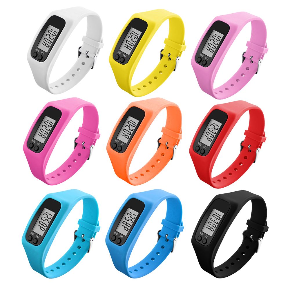 10종 만보기 시계 만보계 손목 워치 팔찌 만보 실리콘 팔찌형 칼로리 이동거리 걷기 운동
