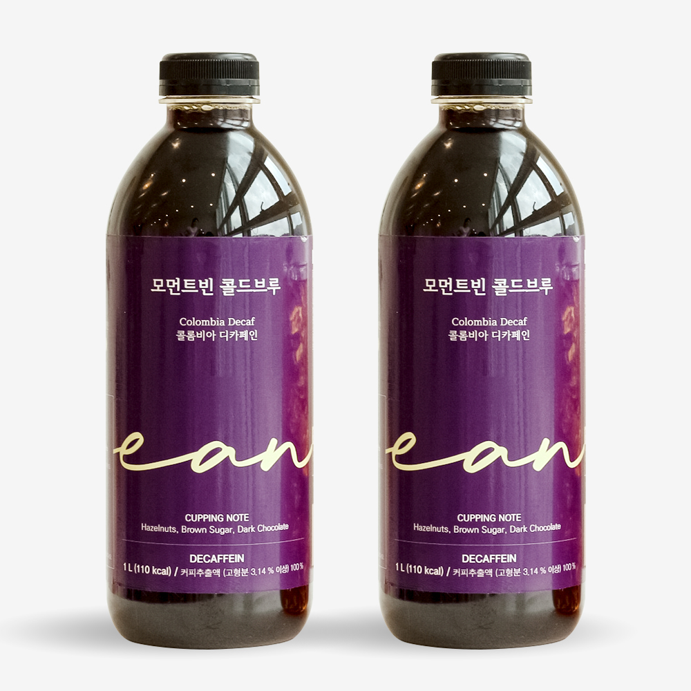 모먼트빈 더치커피 1Lｘ2병 디카페인 콜드브루 원액 액상 콜롬비아