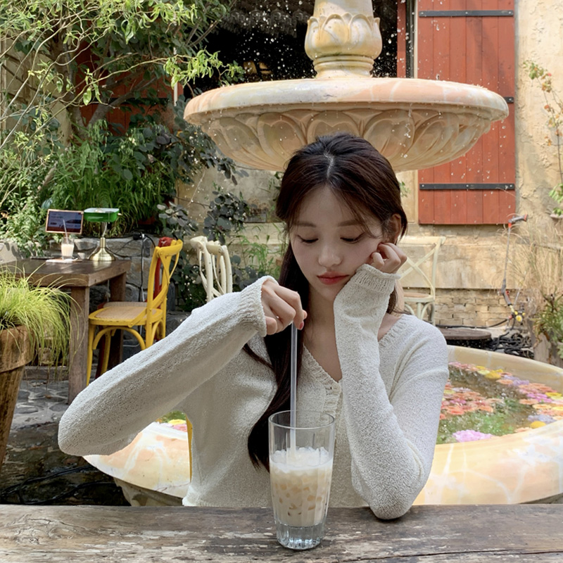네르아 브이넥 크롭 가디건 cd2907 이미지 6