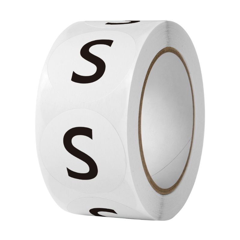 의류 사이즈 스티커 옷 S M L XS 3XL 화이트 원형 흰색 롤 라벨 제작 넘버링 - 상세 이미지 4