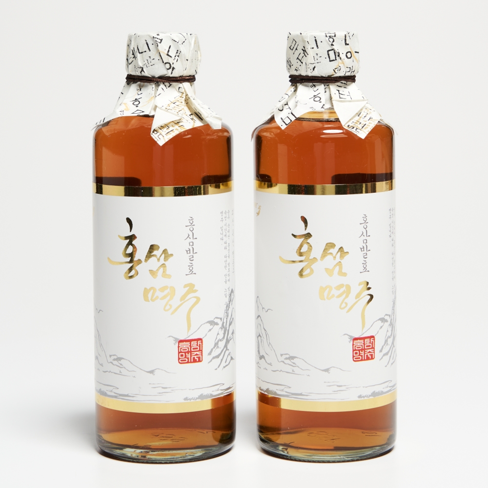 홍삼명주 홍삼주 2병세트 14도 375mlX2 약주 인삼(케이스, 쇼핑백 포함) - 상세 이미지 2