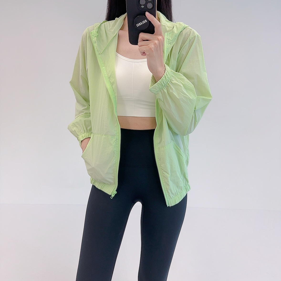 로라벨 언앤 여성바람막이점퍼 레인 빅사이즈 바스락 여름 초경량 루즈핏 아우터 점퍼 이미지 3