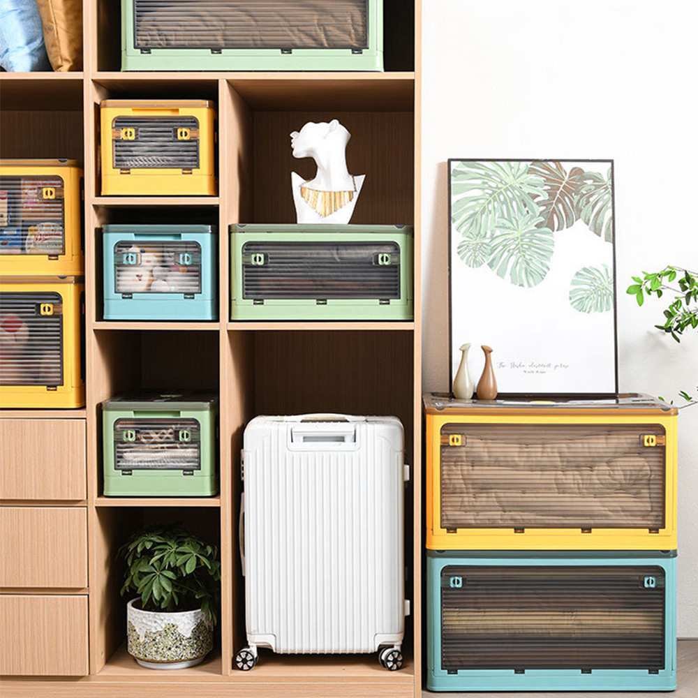 대형 폴딩 리빙박스 옷 수납 정리 투명 화이트 오리지널S