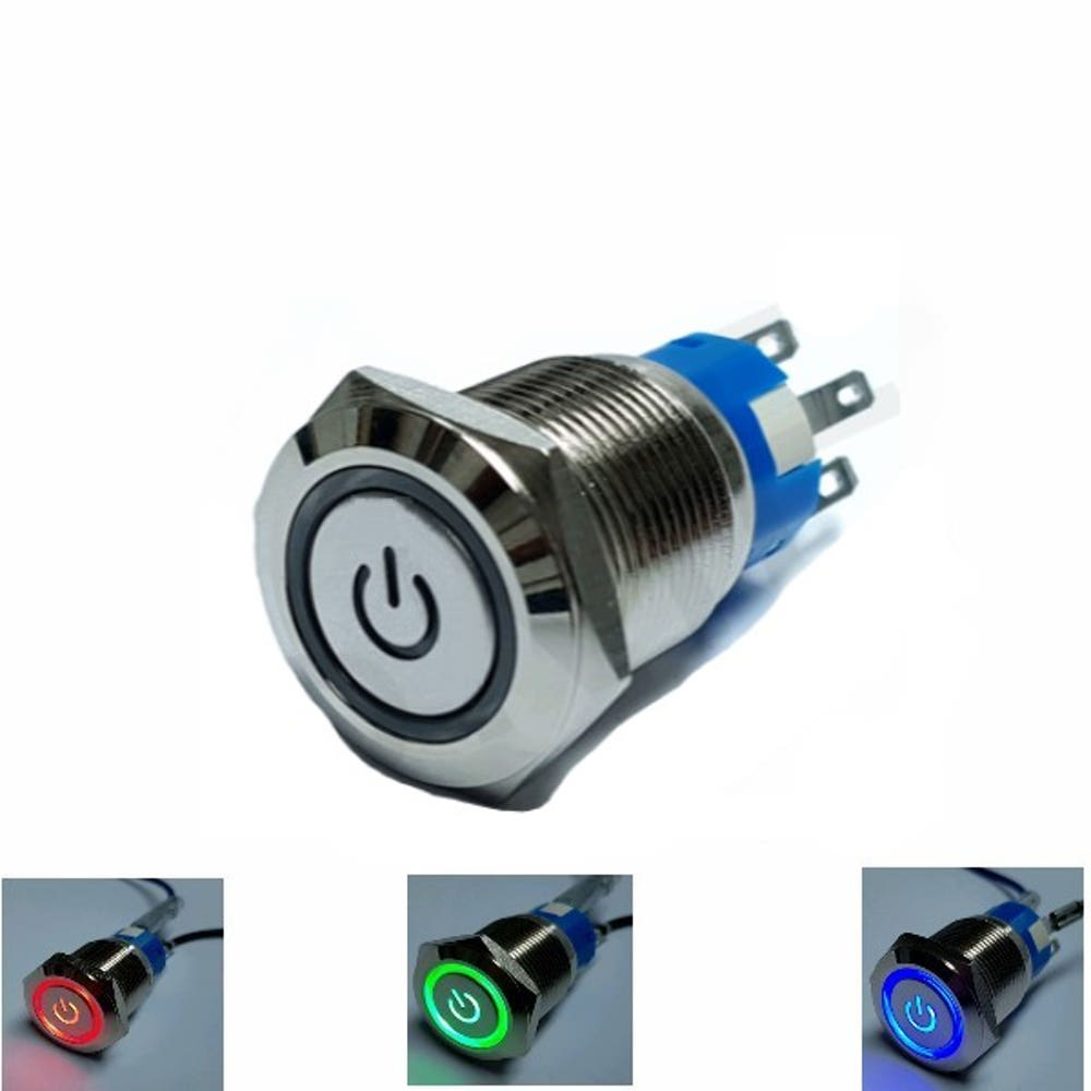 QN19-C5-ET PUSH 타입 12V LED 메탈스위치 / IP65