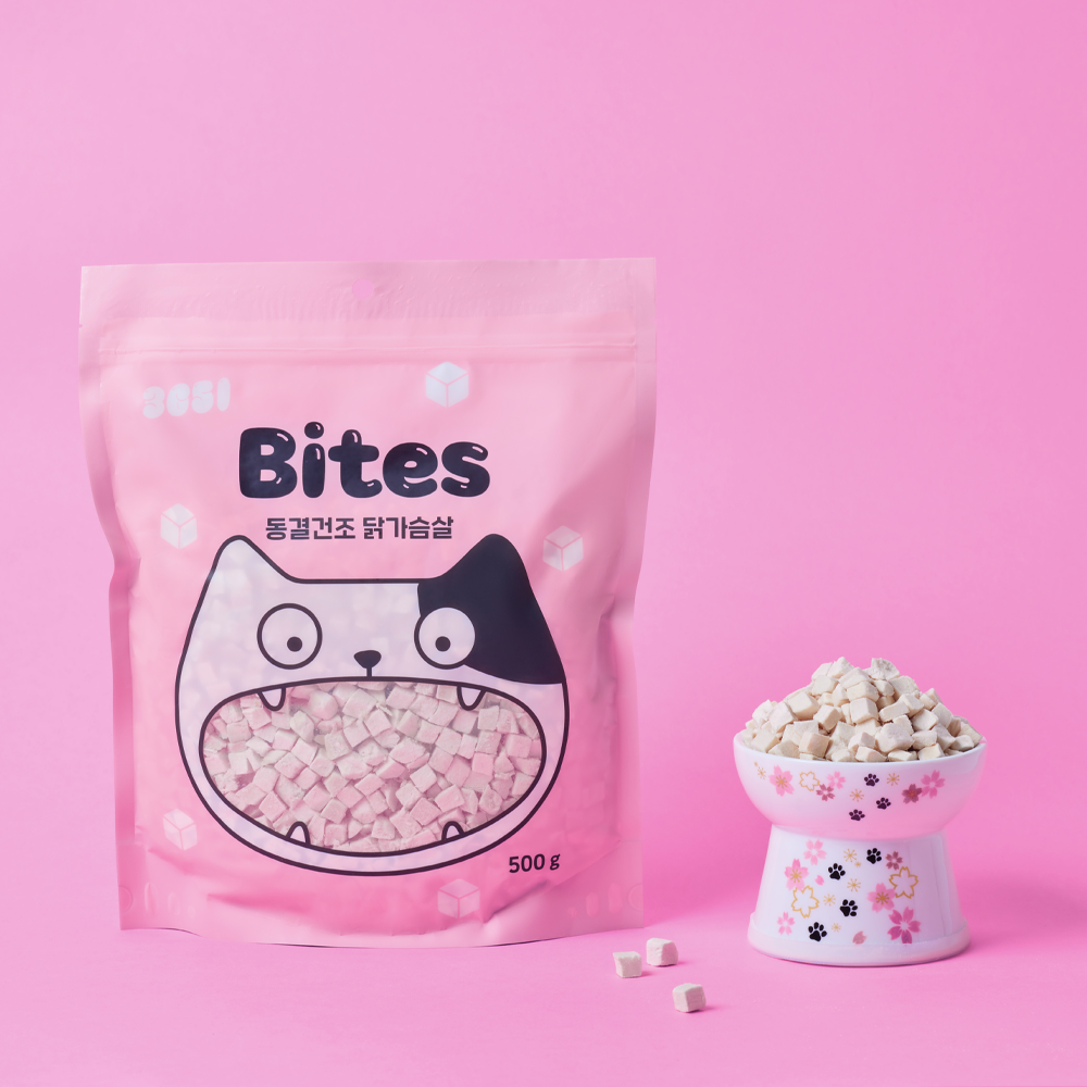 3651 바이츠 동결건조 대용량 고양이 트릿 간식 닭가슴살, 500g, 1개