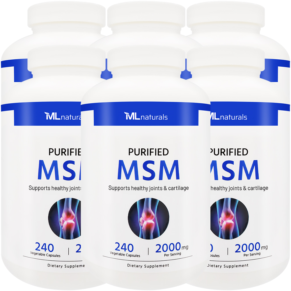 마이라이프내추럴스 MSM 엠에스엠 식이유황 2000mg 알약 240캡슐, 6개 - 메인 이미지