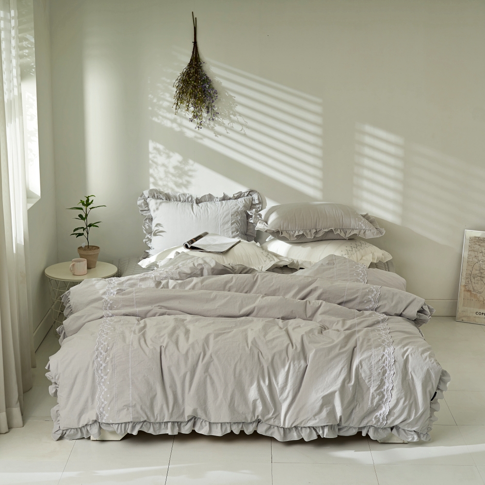 호텔 이불세트 라지킹 사계절 신혼 고밀도 순면 레이스 프리미엄 이불