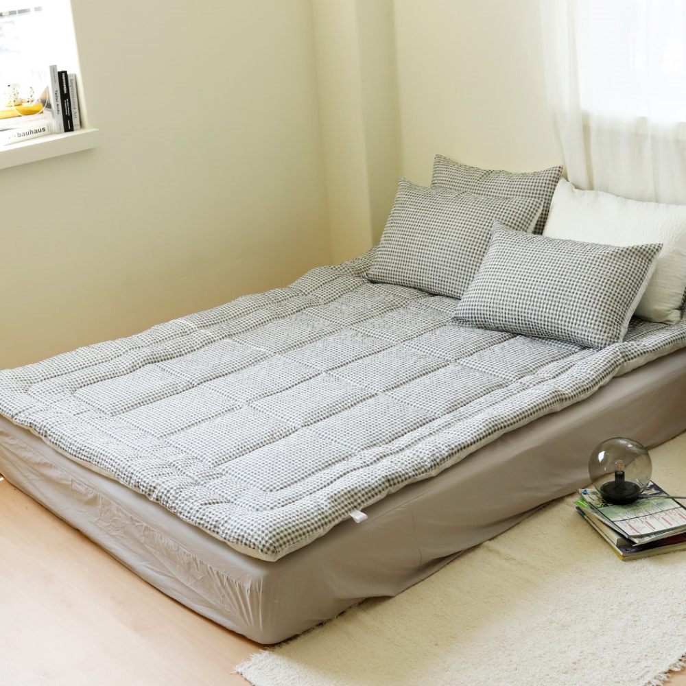 여름 샤르베 시어서커 침대패드 SS 누빔 매트리스패드 슈퍼싱글