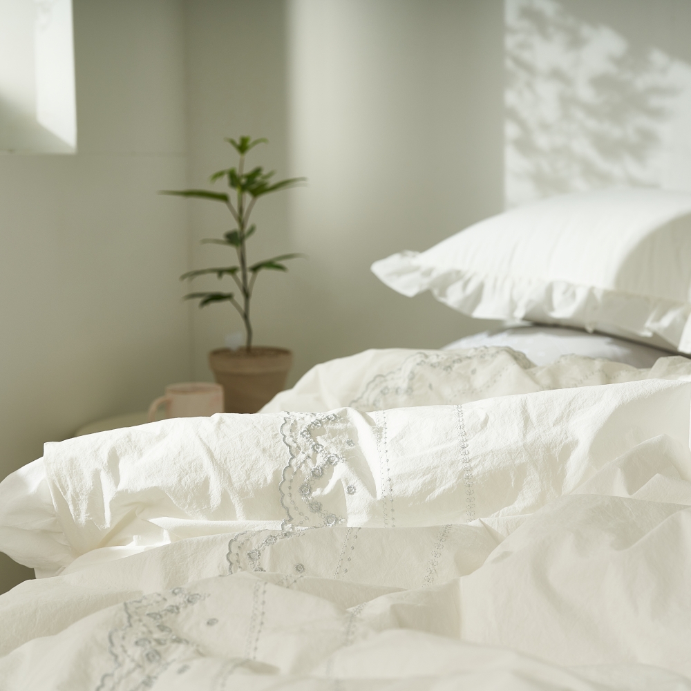 호텔 이불세트 라지킹 사계절 신혼 고밀도 순면 레이스 프리미엄 이불