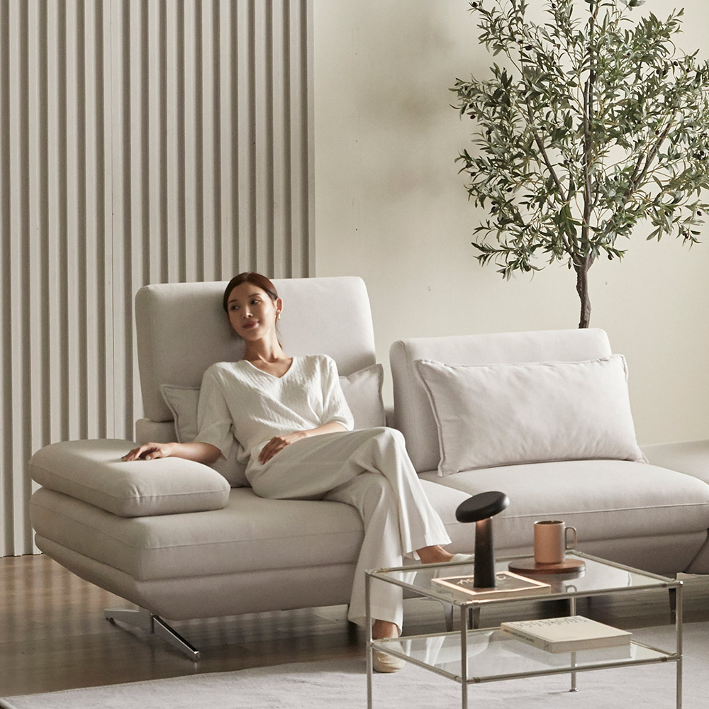 모던홈즈 어거스트 코너 리프트업 스윙 4인용 이지클린 패브릭 소파