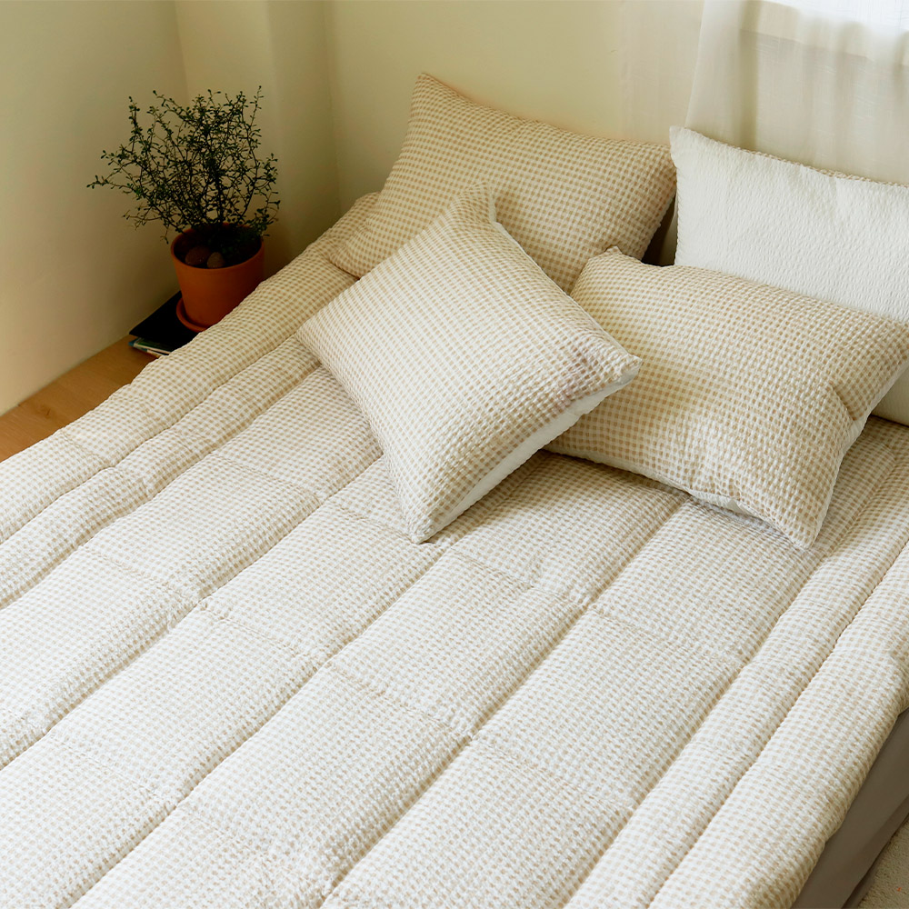 여름 샤르베 시어서커 침대패드 SS 누빔 매트리스패드 슈퍼싱글