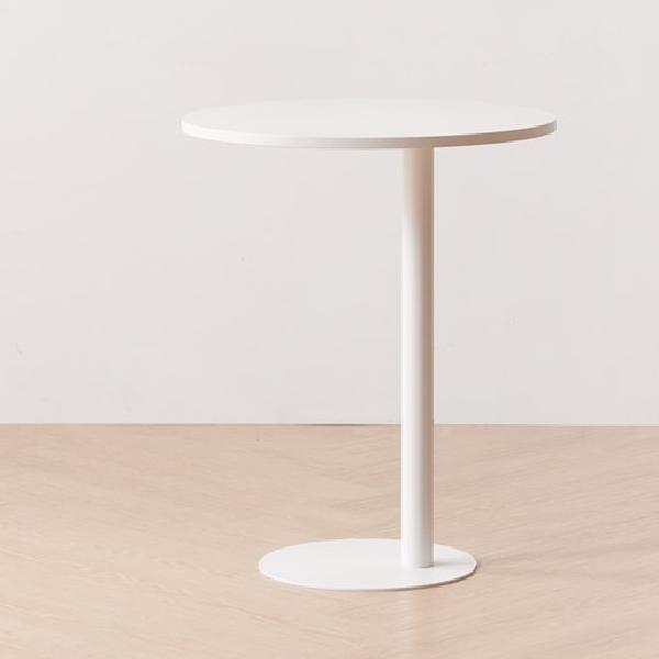 화이트 높은사이드테이블 엔틱원형테이블 합판 전시회 테이블