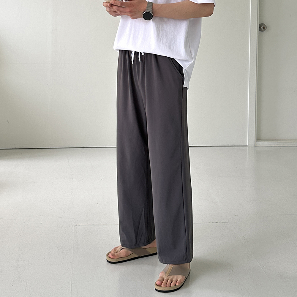 1+1 남자냉장고바지 아이스 밴딩 와이드팬츠