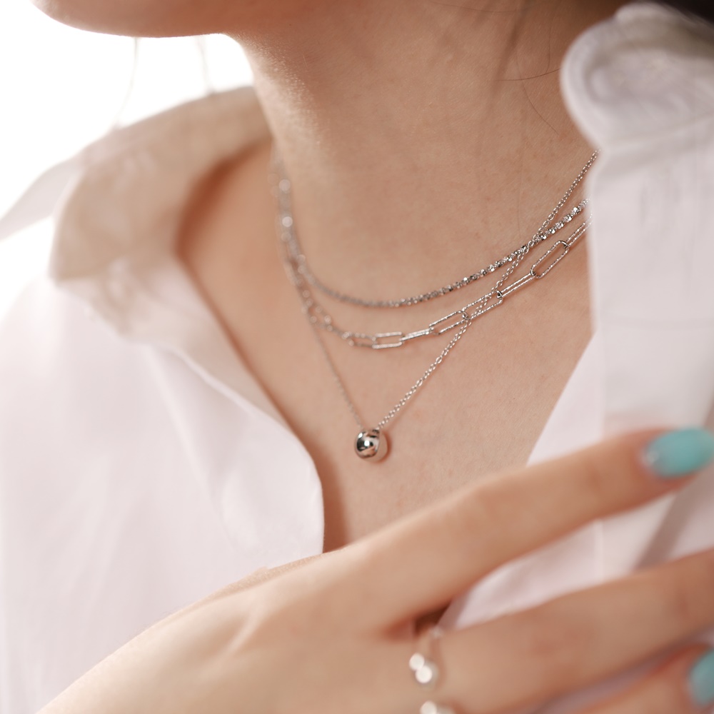 18K 골드 도금 미니 볼 펜던트 패션 목걸이 데일리 심플 팬던트 네크리스 PB061N 이미지 8