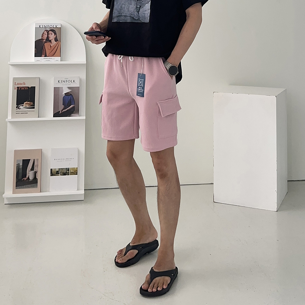 남자반바지 밴딩 남성숏팬츠 카고 5부바지 커플반바지 - 상세 이미지 3