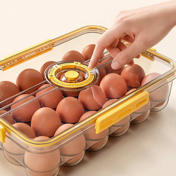크린리빙 다이얼 투명 밀폐 계란보관함 정리함 24구 2color - 상세 이미지 2
