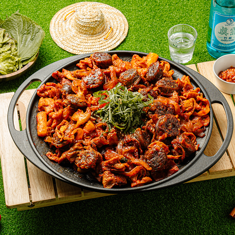 불맛 순대곱창볶음 1인분 (특제소스) 곱창볶음 순대볶음 신포시장