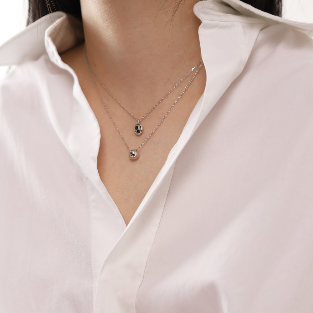 18K 골드 도금 미니 볼 펜던트 패션 목걸이 데일리 심플 팬던트 네크리스 PB061N 이미지 7