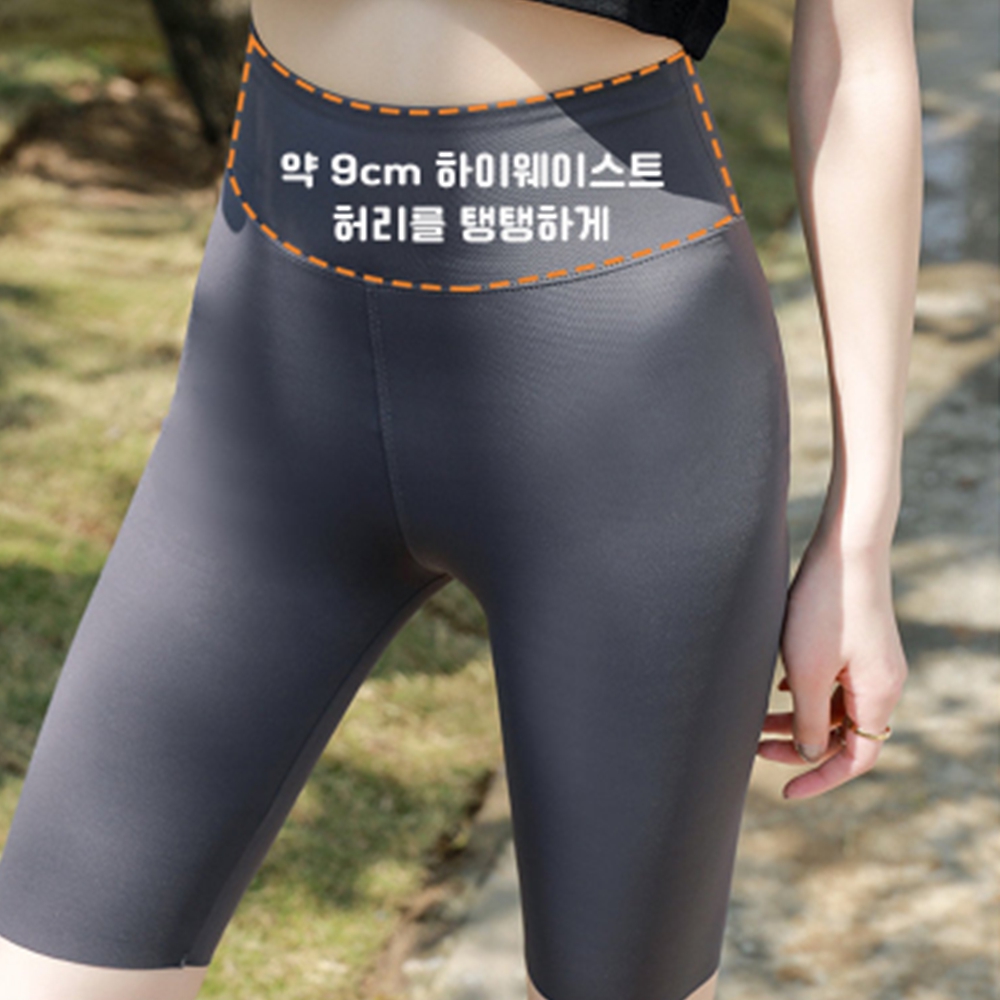 5부레깅스 여성요가복 필라테스복 쿨힙업 그레이 - 상세 이미지 4