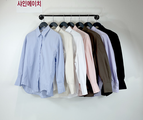 여자여자몰 휘뚜루마뚜루 7칼라 오버핏 면혼방 기본무지셔츠 데일리 코튼베이직남방