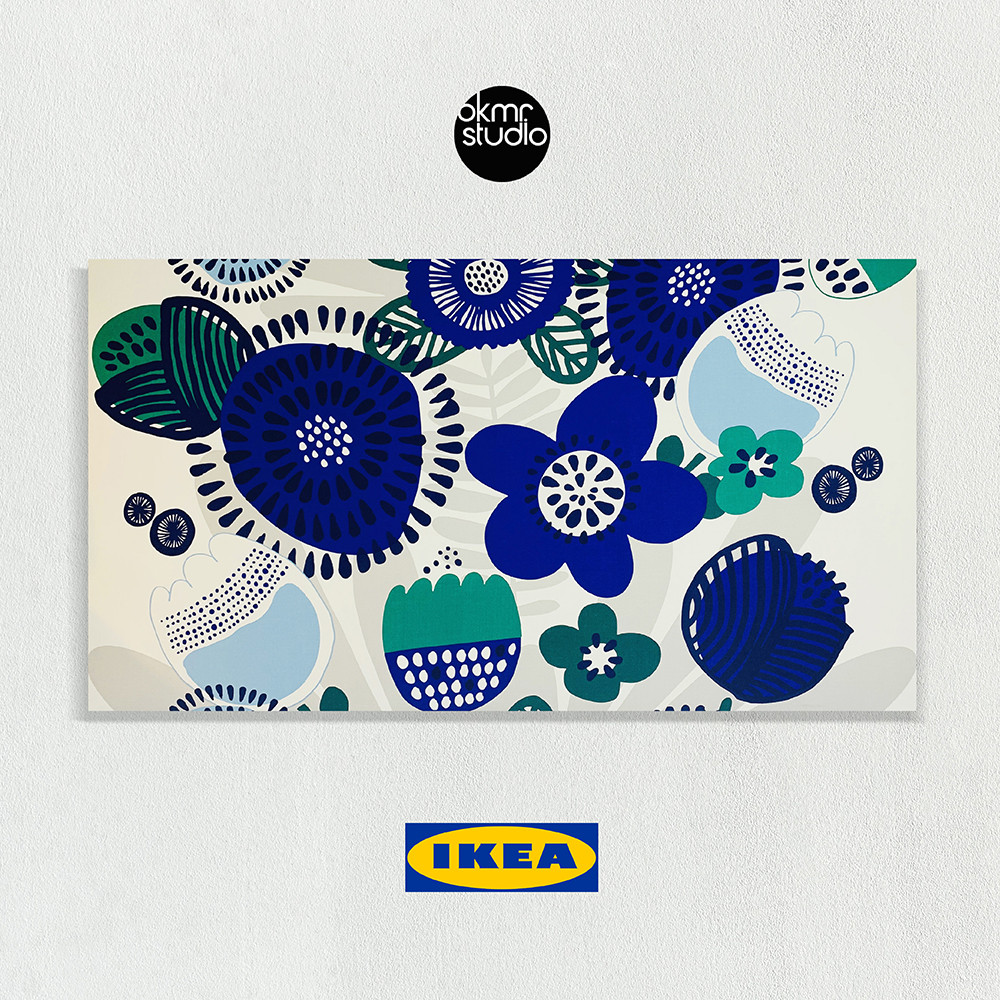 이케아 이르멜린 그린 캔버스 패브릭 대형 해바라기 그림 거실 액자