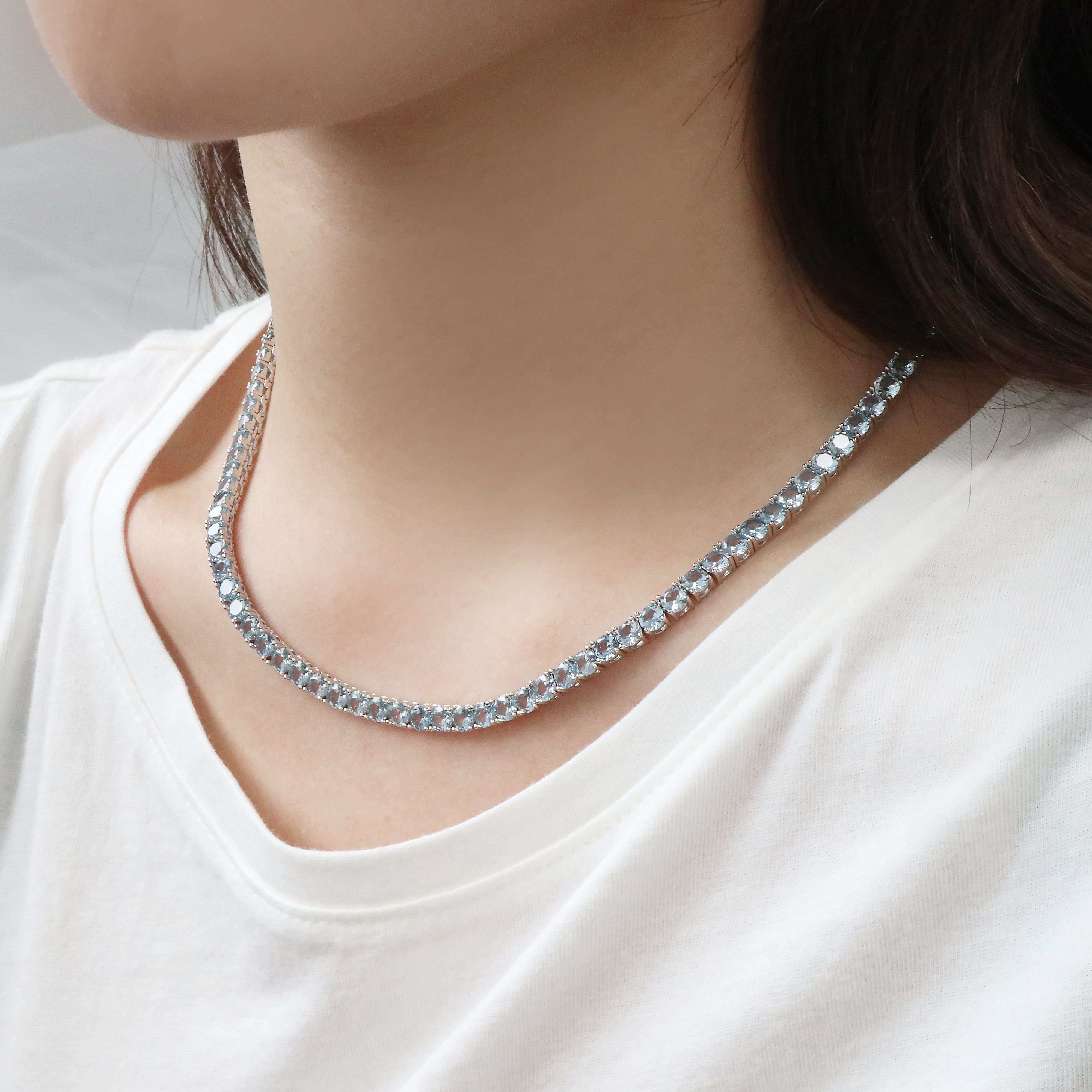 컬러 큐빅팔찌 4mm 라운드 테니스 팔찌 목걸이 이미지 8