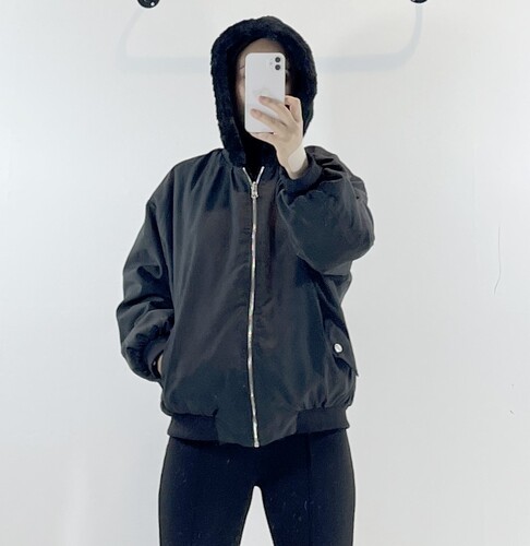 여자여자몰 뉴요커 시크 밍크퍼 양면항공숏점퍼 데일리 겨울숏패딩 이미지 4