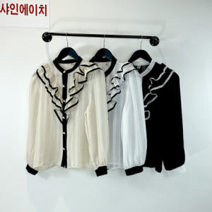 여자여자몰 유러피안룩 격식블라우스 브이벨벳프릴 엔틱셔링 가을시스루블라우스... 착용 후기 | 사이즈/핏 총정리 - 상품 이미지 4