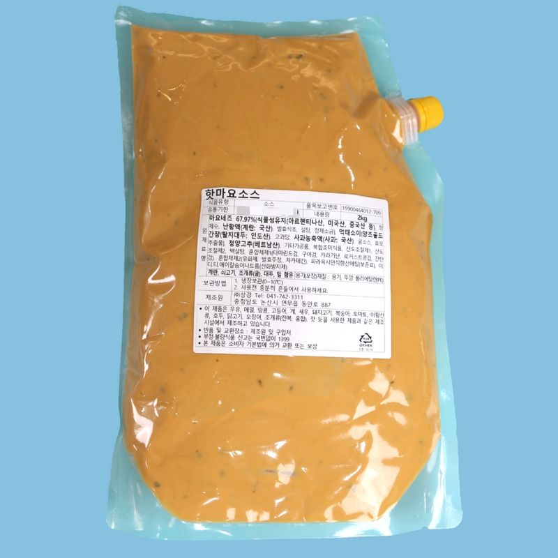상경식품 드레싱소스 핫마요 2KG 청양 매콤한맛 먹태