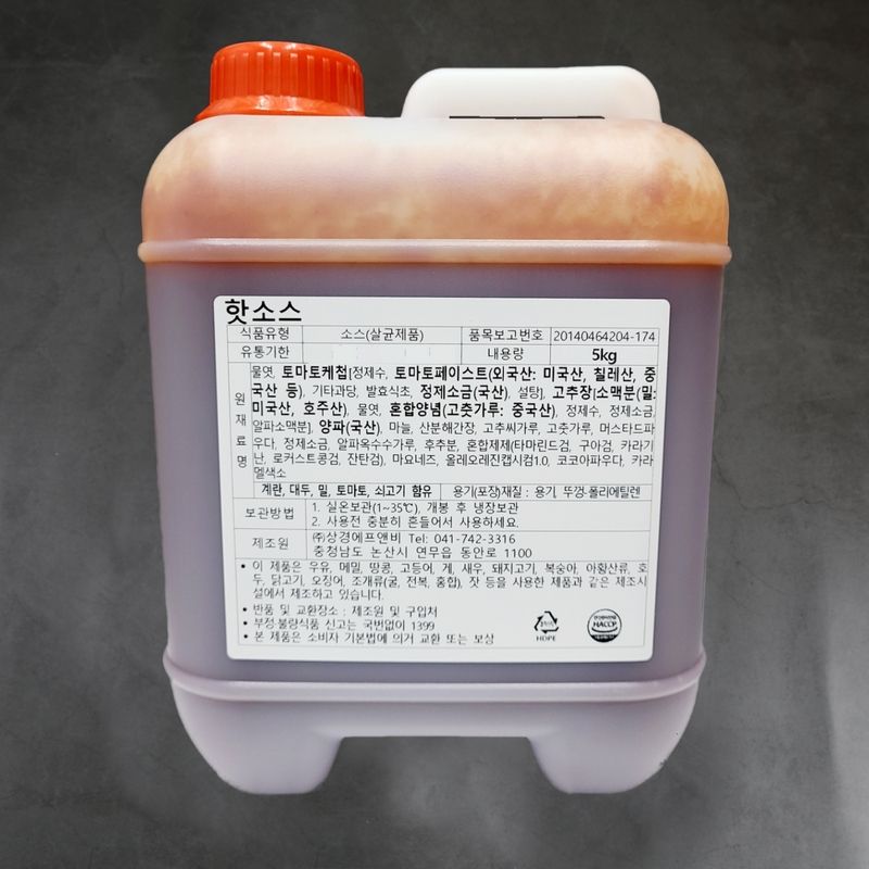 상경식품 매운 양념치킨소스 핫소스 5KG - 메인 이미지