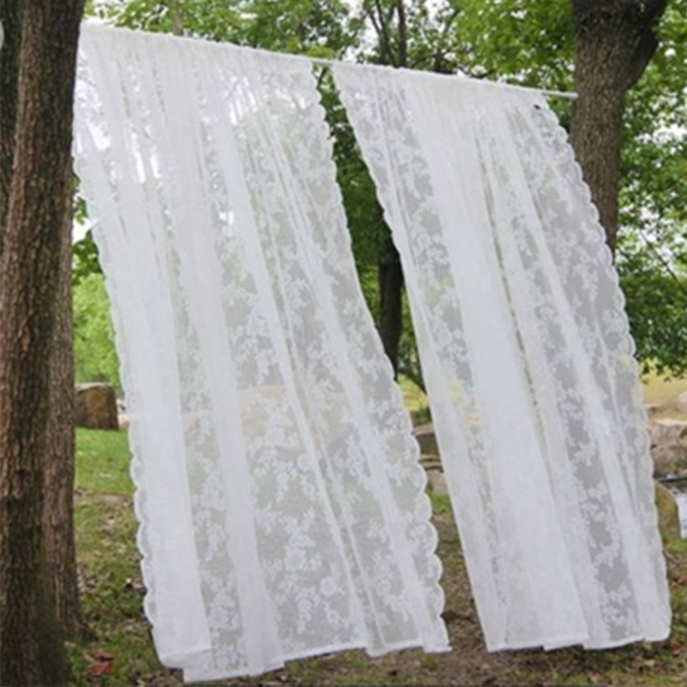 레이스 커튼 거실 쉬폰 여름 감성 망사 속 린넨 안방 예쁜 흰색 거실용 카페 자수 가리개