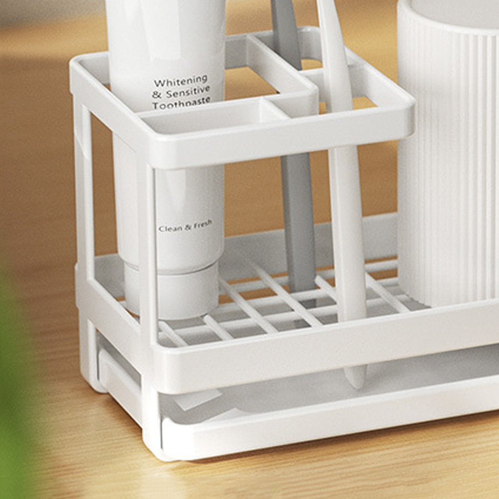 무타공마켓 물빠짐 칫솔꽂이 면도기 치약 칫솔거치대 이미지 3