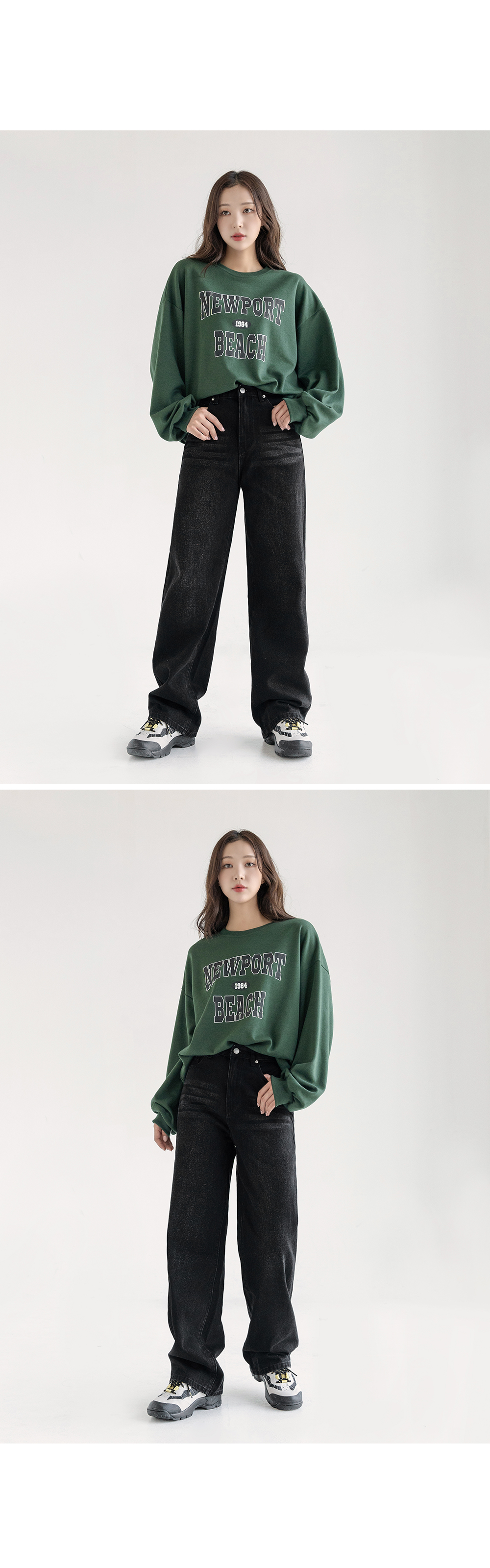 [2천장돌파][기획] 빅사이즈 S-2XL 미튼 3기장 빈티지 워싱 와이드 밴딩 청바지 상세 이미지 35