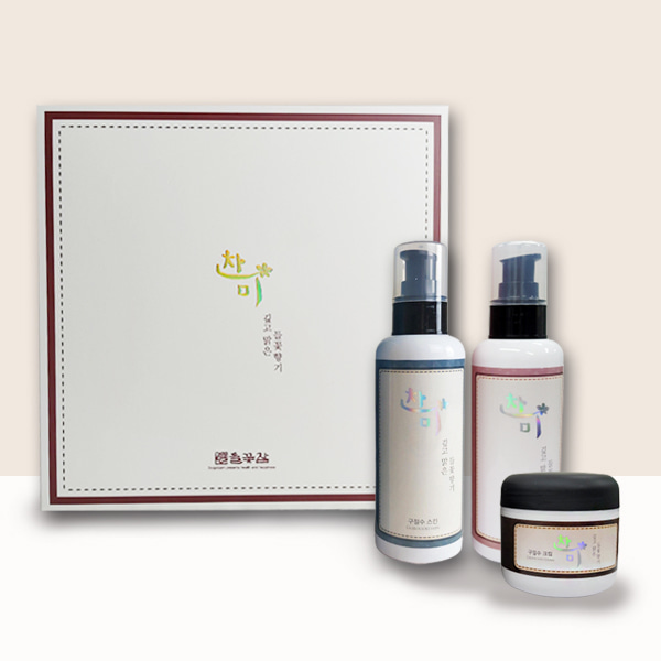 선물 세트 기초 화장품 들꽃잠 찬미3종 스킨 로션 크림 - 메인 이미지