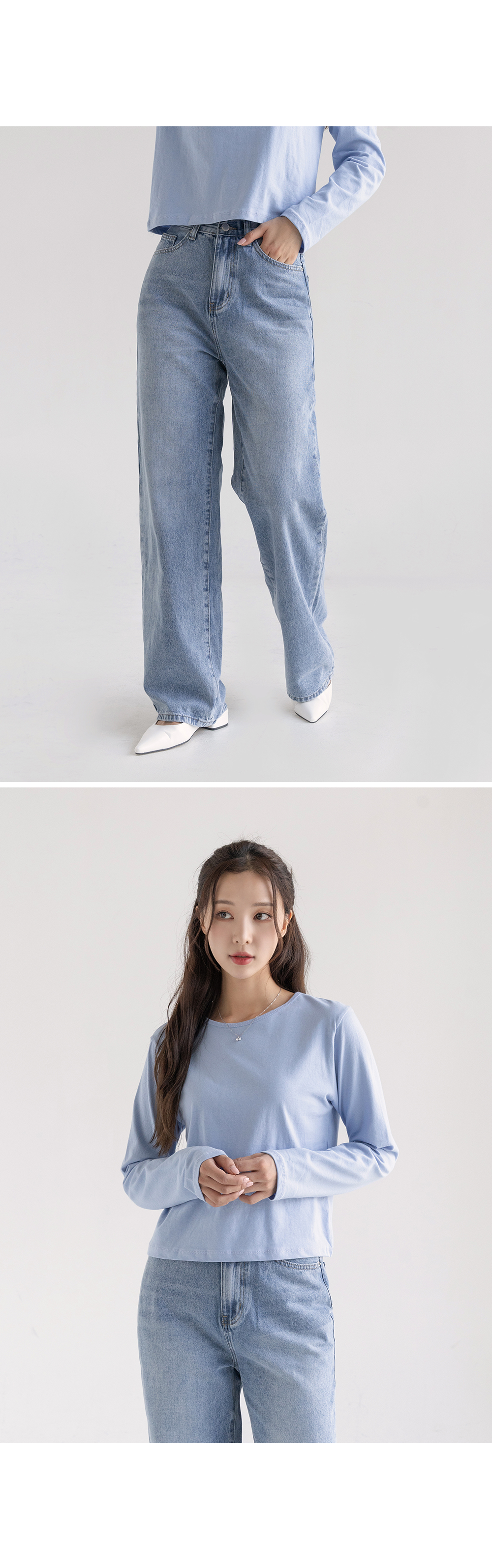 [2천장돌파][기획] 빅사이즈 S-2XL 미튼 3기장 빈티지 워싱 와이드 밴딩 청바지 상세 이미지 29
