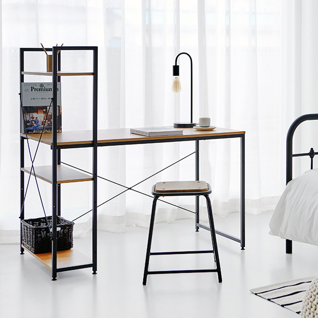 MOBLAC H형 책상 12060 1200x600x1220mm, 블랙 1556.9527