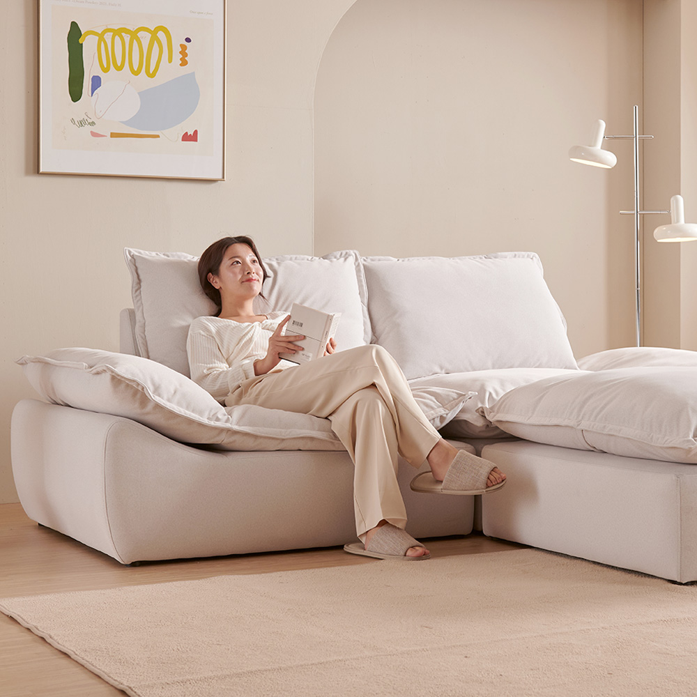 [구매 +N포인트][웰퍼니쳐] 메이에르 푹신한 모듈 캄포 클래식 패브릭 3인 쇼파